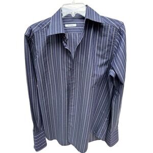 PAL ZILERI. Black Dress Shirt w/Purple Pinstripes. Sz-15 1/2-39. Made in Italy.